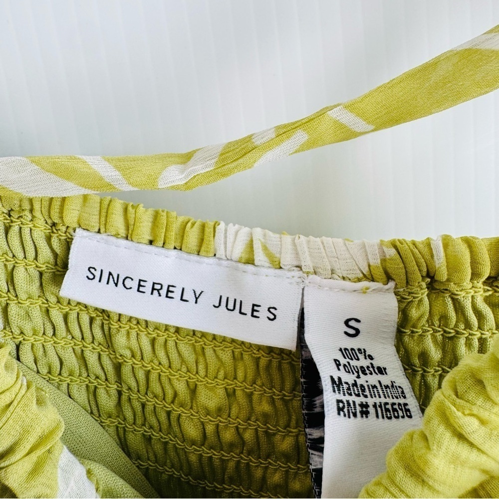 Sincerely Jules lime green tropical floral pattern maxi dress size small - Picture 5 of 9